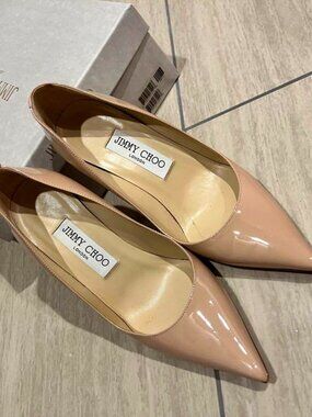Jimmy Choo Pumps Heel Beige pointed toe stiletto heels